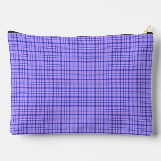 Purple Blue Plaid Classic Pattern Bright Zubehörtasche (Rückseite)