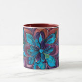 Purple & Blue Watercolor Floral Mandala Tasse (Zentrum)