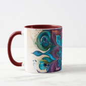 Purple & Blue Watercolor Floral Mandala Tasse (Links)