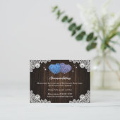 Purple Blue Wedding Hotel Accommodation Card Begleitkarte (Stehend Vorderseite)