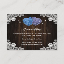 Purple Blue Wedding Hotel Accommodation Card Begleitkarte