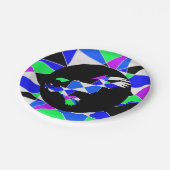 Purple blue white triangle abstract eagle  pappteller (Schrägansicht)