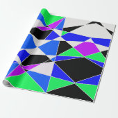 Purple blue white triangle abstract  geschenkpapier (Ungerollt)