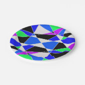 Purple blue white triangle abstract  pappteller (Schrägansicht)