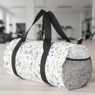 Purple Blue Wildflower Duffle Bag