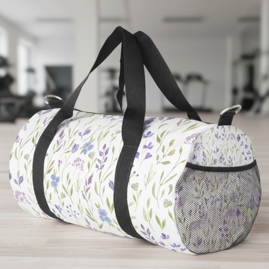 Purple Blue Wildflower Duffle Bag