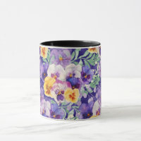 Purple Blue Yellow Pansy Flowers