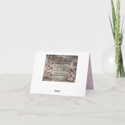 Purple Blumen Aquarell Floral Vielen Dank Dankeskarte (Rückseite)