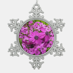 Purple Blumen aus San Francisco Schneeflocken Zinn-Ornament