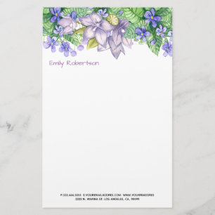 Purple Blumen Briefpapier