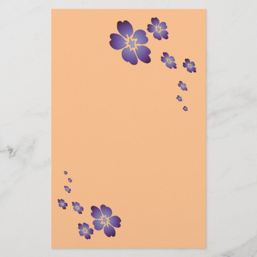 Purple Blumen Briefpapier (Vorderseite)