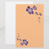 Purple Blumen Briefpapier (Vorne/Hinten)