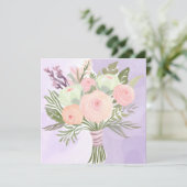 Purple Blumen Einladung (Stehend Vorderseite)