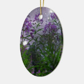 Purple Blumen Fantasy Night Keramikornament (Links)
