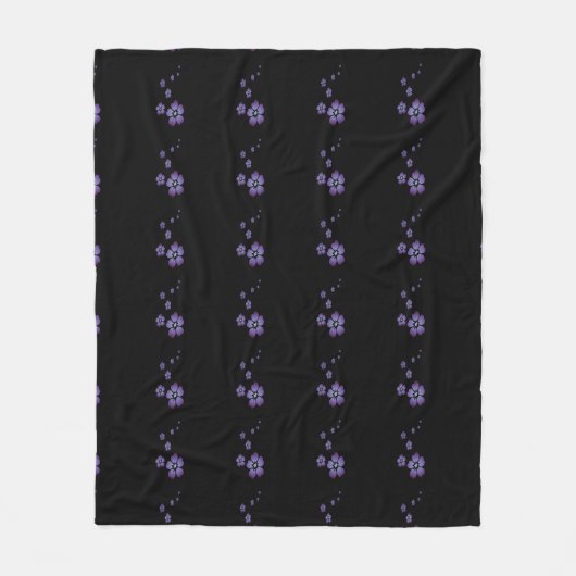 Purple Blumen Fleecedecke (Vorderseite)