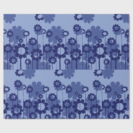 Purple Blumen Geschenkpapier (Flach)