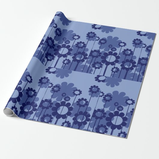 Purple Blumen Geschenkpapier (Ungerollt)