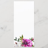 Purple Blumen & Greenery Leves Blumenzehen Menükarte (Rückseite)