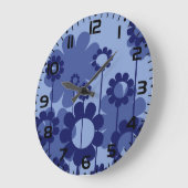 Purple Blumen Große Wanduhr (Winkel)