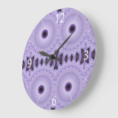 Purple Blumen Große Wanduhr (Winkel)
