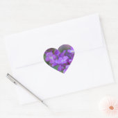 Purple Blumen Herz-Aufkleber (Umschlag)