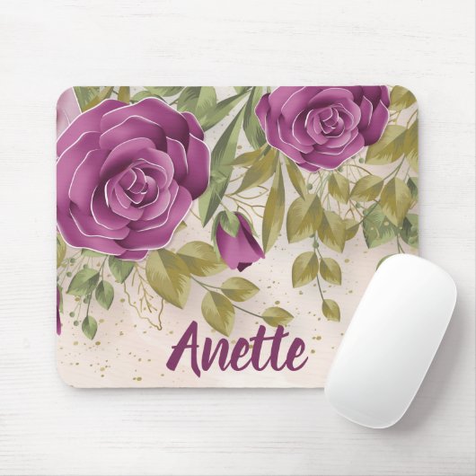 Purple Blumen Mousepad (Mit Mouse)