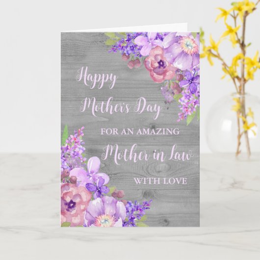 Purple Blumen Mutter im Gesetz glücklicher Muttert Karte (Gelbe Blume)