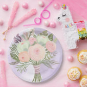 Purple Blumen Pappteller (Party)