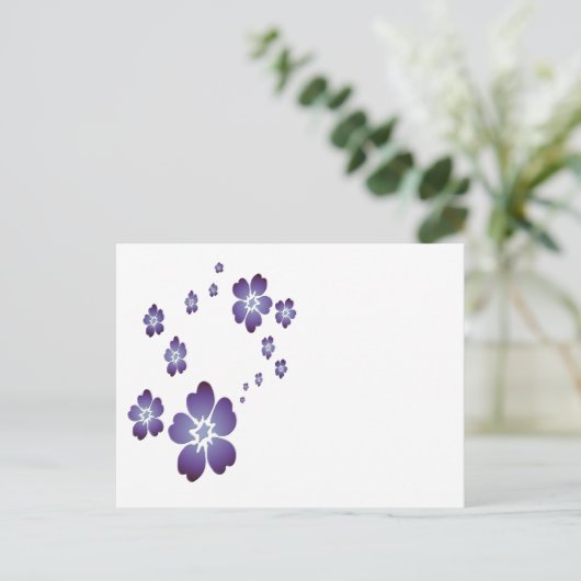 Purple Blumen Postkarte (Stehend Vorderseite)