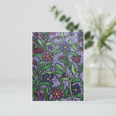 Purple Blumen Postkarte (Stehend Vorderseite)