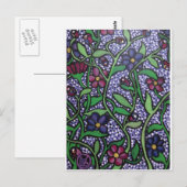 Purple Blumen Postkarte (Vorne/Hinten)