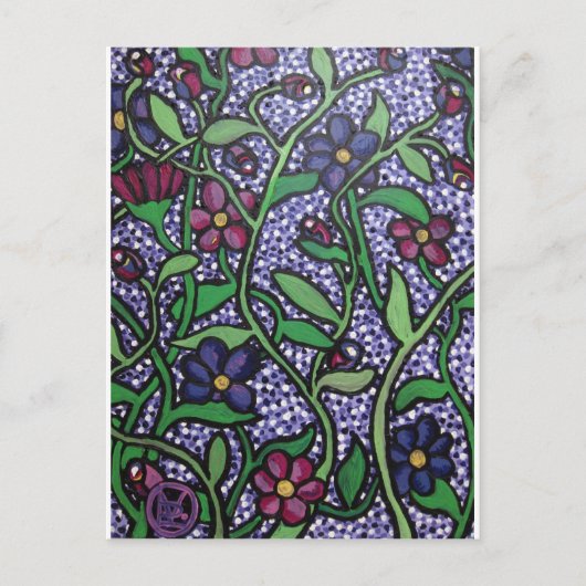 Purple Blumen Postkarte (Vorderseite)