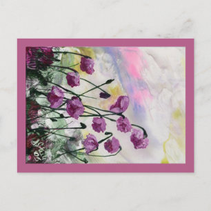 Purple Blumen Postkarte