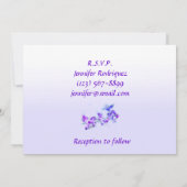 Purple Blumen Quinceanera Einladung (Rückseite)