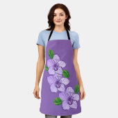 Purple Blumen Schürze (Getragen)