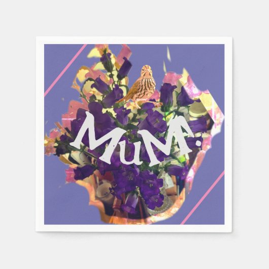 Purple Blumen Serviette (Vorderseite)