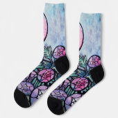 Purple Blumen Socken (Linkes Detail)