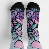 Purple Blumen Socken (Oben)
