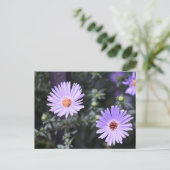 Purple Blumen Sommernaturfotografie Postkarte (Stehend Vorderseite)
