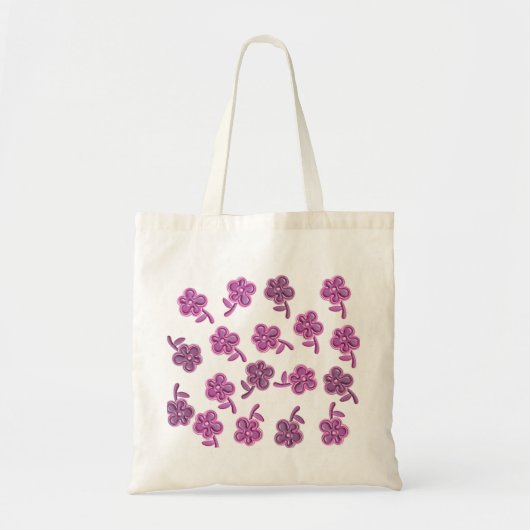 Purple Blumen Tote Tasche (Vorne)