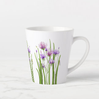 Purple Blumen und Bugs Latte Tasse