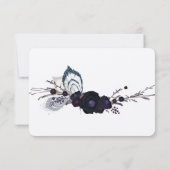 Purple Blumen und Feathers UAWG RSVP Karte (Rückseite)