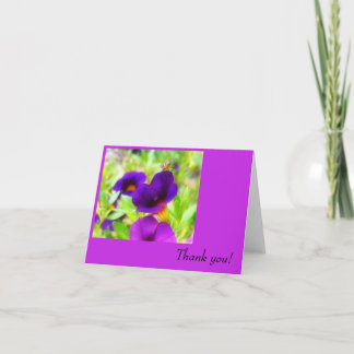 Purple Blumen und Insekten Vielen Dank Karte