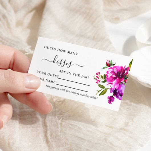 Purple Blumen Wie viele Kisses Game Cards Platzkarte
