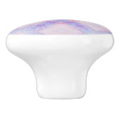 Purple Blush Blue Abstract Mandala Kaleidoscopic Keramikknauf (Seitenansicht)