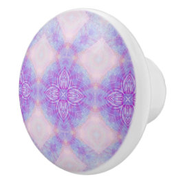 Purple Blush Blue Abstract Mandala Kaleidoscopic Keramikknauf