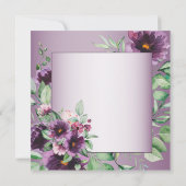 Purple Blush Floral Geometric Greenery Wedding Einladung (Rückseite)