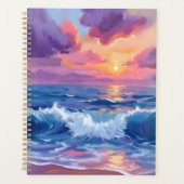 Purple Blush Sunset | Ocean Glimmer Watercolor Planer (Vorderseite)