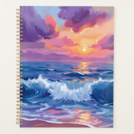 Purple Blush Sunset | Ocean Glimmer Watercolor Planer