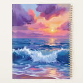 Purple Blush Sunset | Ocean Glimmer Watercolor Planer (Rückseite)